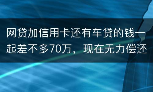 网贷加信用卡还有车贷的钱一起差不多70万，现在无力偿还了会被判刑吗