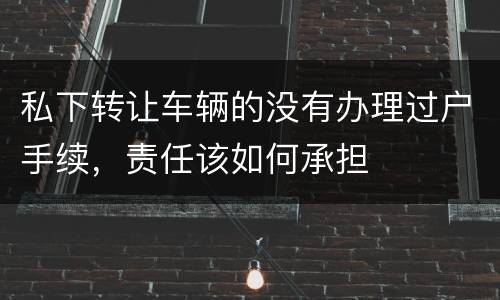 私下转让车辆的没有办理过户手续，责任该如何承担