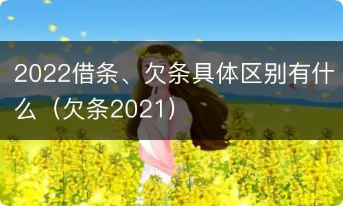 2022借条、欠条具体区别有什么（欠条2021）