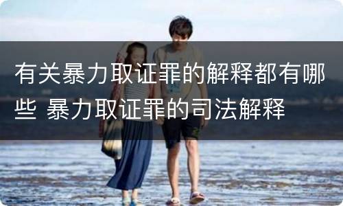 有关暴力取证罪的解释都有哪些 暴力取证罪的司法解释