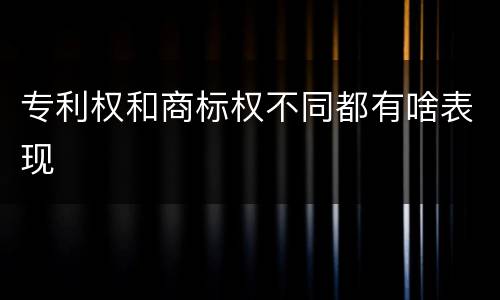 专利权和商标权不同都有啥表现