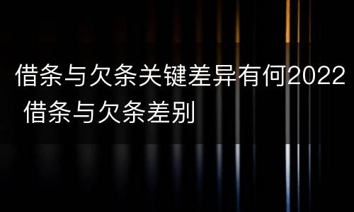 借条与欠条关键差异有何2022 借条与欠条差别