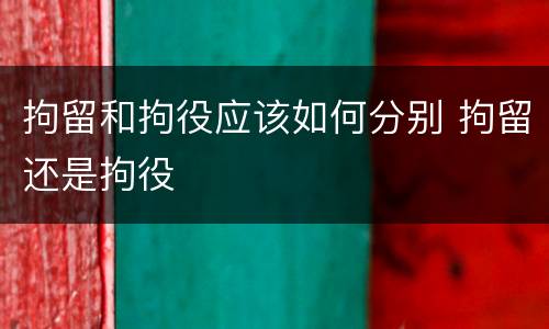 拘留和拘役应该如何分别 拘留还是拘役