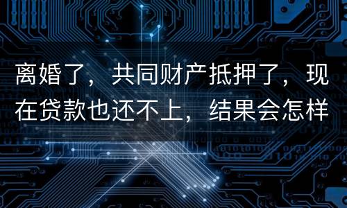 离婚了，共同财产抵押了，现在贷款也还不上，结果会怎样