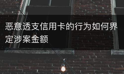 恶意透支信用卡的行为如何界定涉案金额