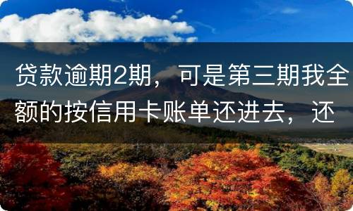贷款逾期2期，可是第三期我全额的按信用卡账单还进去，还会起诉吗
