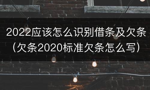 2022应该怎么识别借条及欠条（欠条2020标准欠条怎么写）