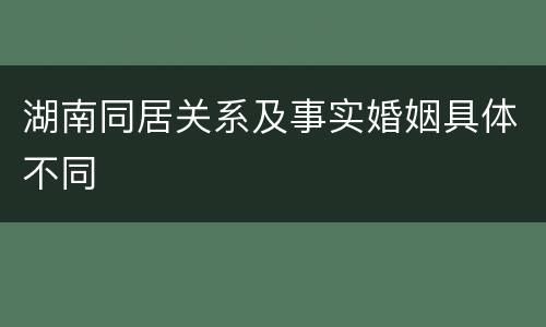 湖南同居关系及事实婚姻具体不同