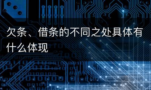 欠条、借条的不同之处具体有什么体现
