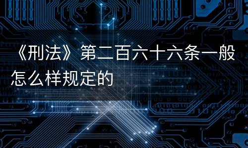 《刑法》第二百六十六条一般怎么样规定的