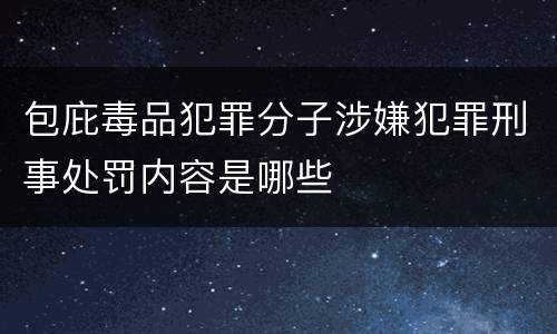 包庇毒品犯罪分子涉嫌犯罪刑事处罚内容是哪些