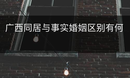 广西同居与事实婚姻区别有何