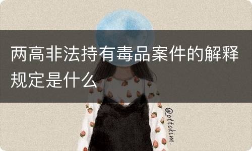 两高非法持有毒品案件的解释规定是什么