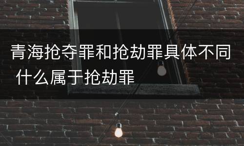 青海抢夺罪和抢劫罪具体不同 什么属于抢劫罪