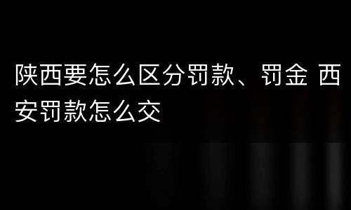 陕西要怎么区分罚款、罚金 西安罚款怎么交