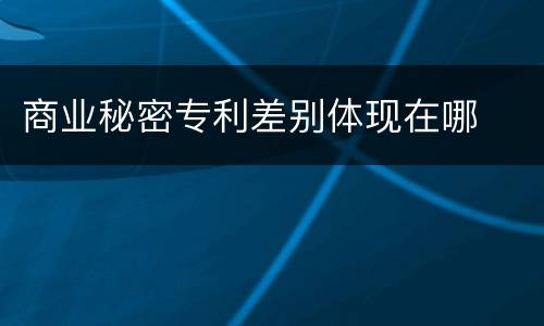 商业秘密专利差别体现在哪