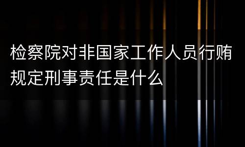 检察院对非国家工作人员行贿规定刑事责任是什么