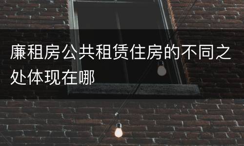 廉租房公共租赁住房的不同之处体现在哪