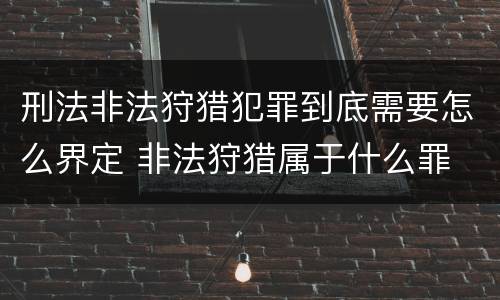 刑法非法狩猎犯罪到底需要怎么界定 非法狩猎属于什么罪