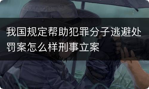 我国规定帮助犯罪分子逃避处罚案怎么样刑事立案