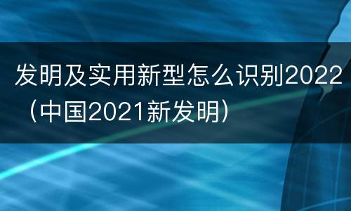 发明及实用新型怎么识别2022（中国2021新发明）
