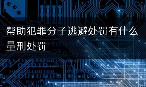 帮助犯罪分子逃避处罚有什么量刑处罚