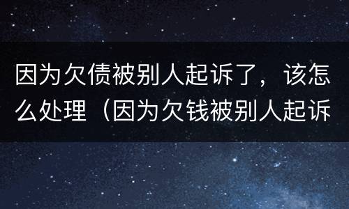 因为欠债被别人起诉了，该怎么处理（因为欠钱被别人起诉有什么后果）