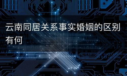 云南同居关系事实婚姻的区别有何