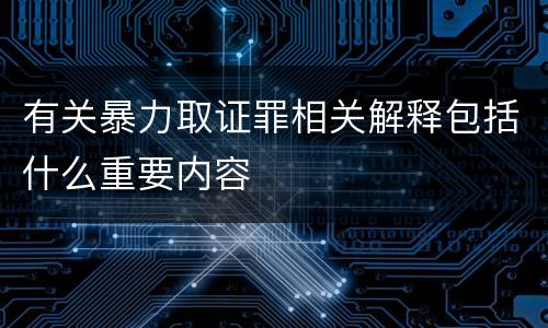 有关暴力取证罪相关解释包括什么重要内容