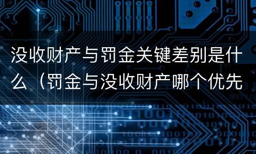 没收财产与罚金关键差别是什么（罚金与没收财产哪个优先）