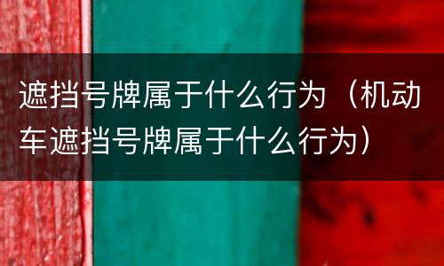 遮挡号牌属于什么行为（机动车遮挡号牌属于什么行为）