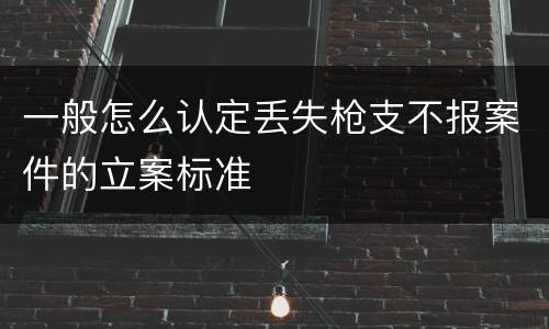 一般怎么认定丢失枪支不报案件的立案标准