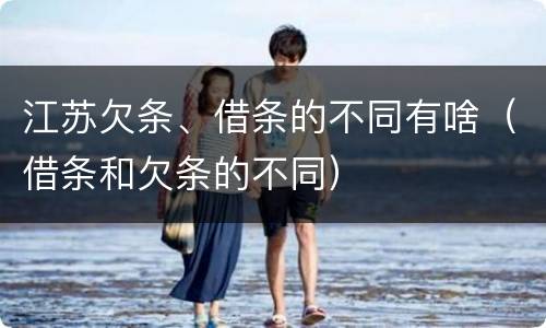 江苏欠条、借条的不同有啥（借条和欠条的不同）