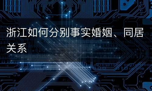 浙江如何分别事实婚姻、同居关系