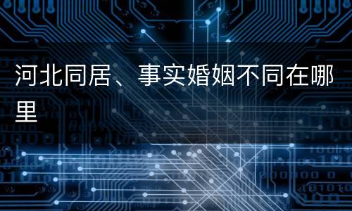 河北同居、事实婚姻不同在哪里