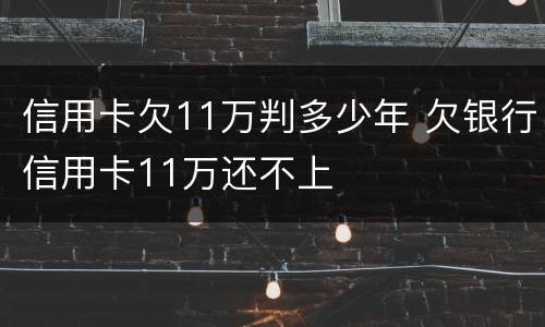 信用卡欠11万判多少年 欠银行信用卡11万还不上