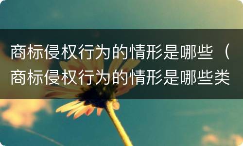 商标侵权行为的情形是哪些（商标侵权行为的情形是哪些类型）