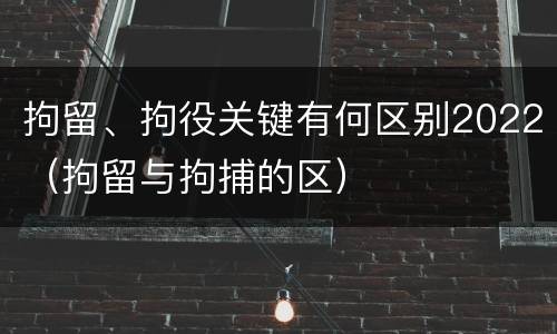 拘留、拘役关键有何区别2022（拘留与拘捕的区）