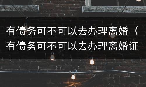 有债务可不可以去办理离婚（有债务可不可以去办理离婚证）