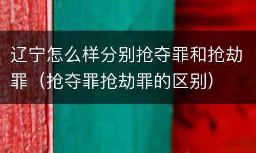 辽宁怎么样分别抢夺罪和抢劫罪（抢夺罪抢劫罪的区别）