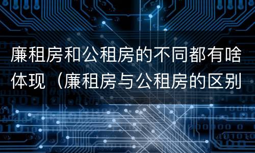 廉租房和公租房的不同都有啥体现（廉租房与公租房的区别在哪里）