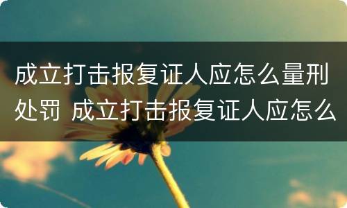 成立打击报复证人应怎么量刑处罚 成立打击报复证人应怎么量刑处罚呢