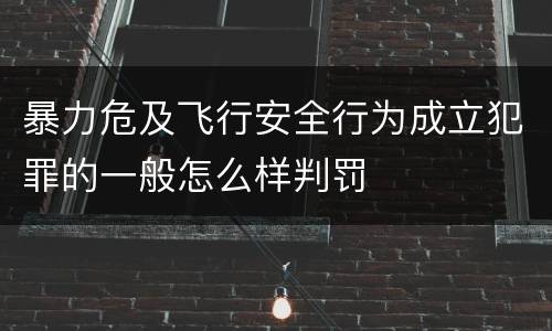 暴力危及飞行安全行为成立犯罪的一般怎么样判罚