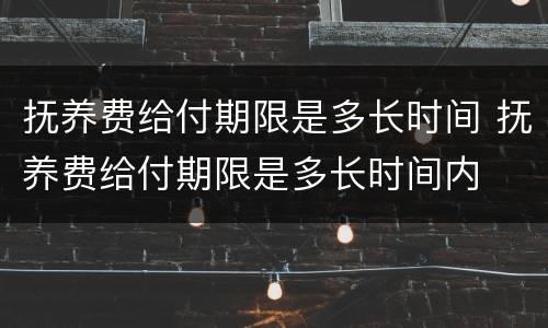 抚养费给付期限是多长时间 抚养费给付期限是多长时间内