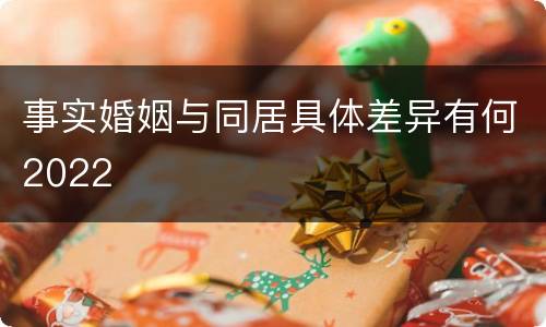 事实婚姻与同居具体差异有何2022
