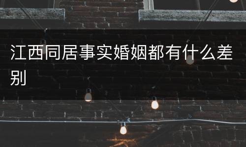 江西同居事实婚姻都有什么差别