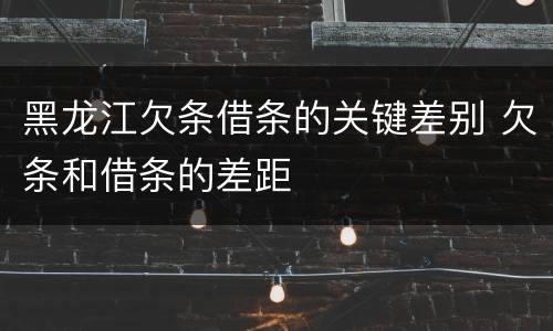 黑龙江欠条借条的关键差别 欠条和借条的差距
