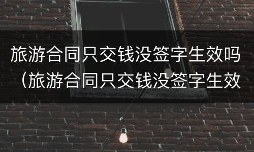 旅游合同只交钱没签字生效吗（旅游合同只交钱没签字生效吗合法吗）