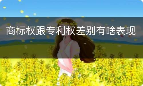商标权跟专利权差别有啥表现