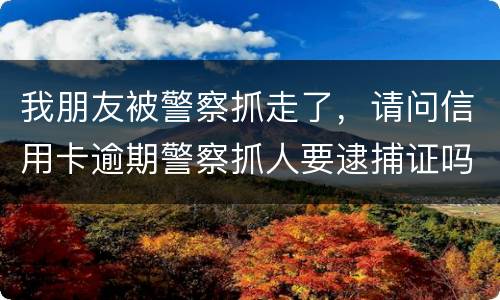 我朋友被警察抓走了，请问信用卡逾期警察抓人要逮捕证吗
